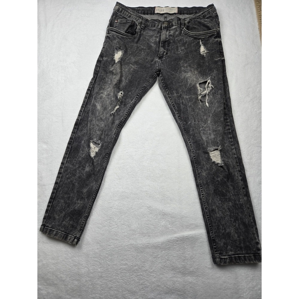 Spark Distressed Torn Stretch Slim Jeans‎ Size 36x30 stain